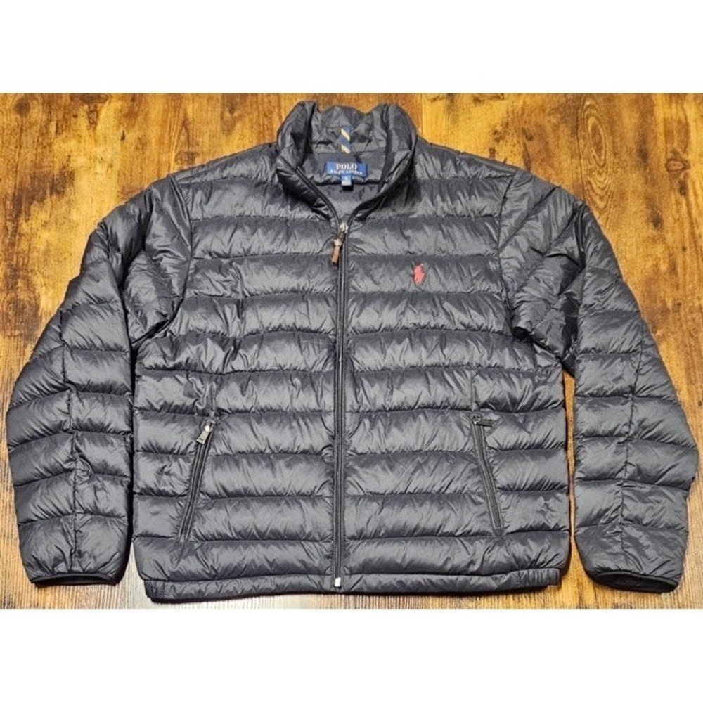 Polo Ralph Lauren Lightweight Packable Puffer Performance Jacket Black XL Ex Con